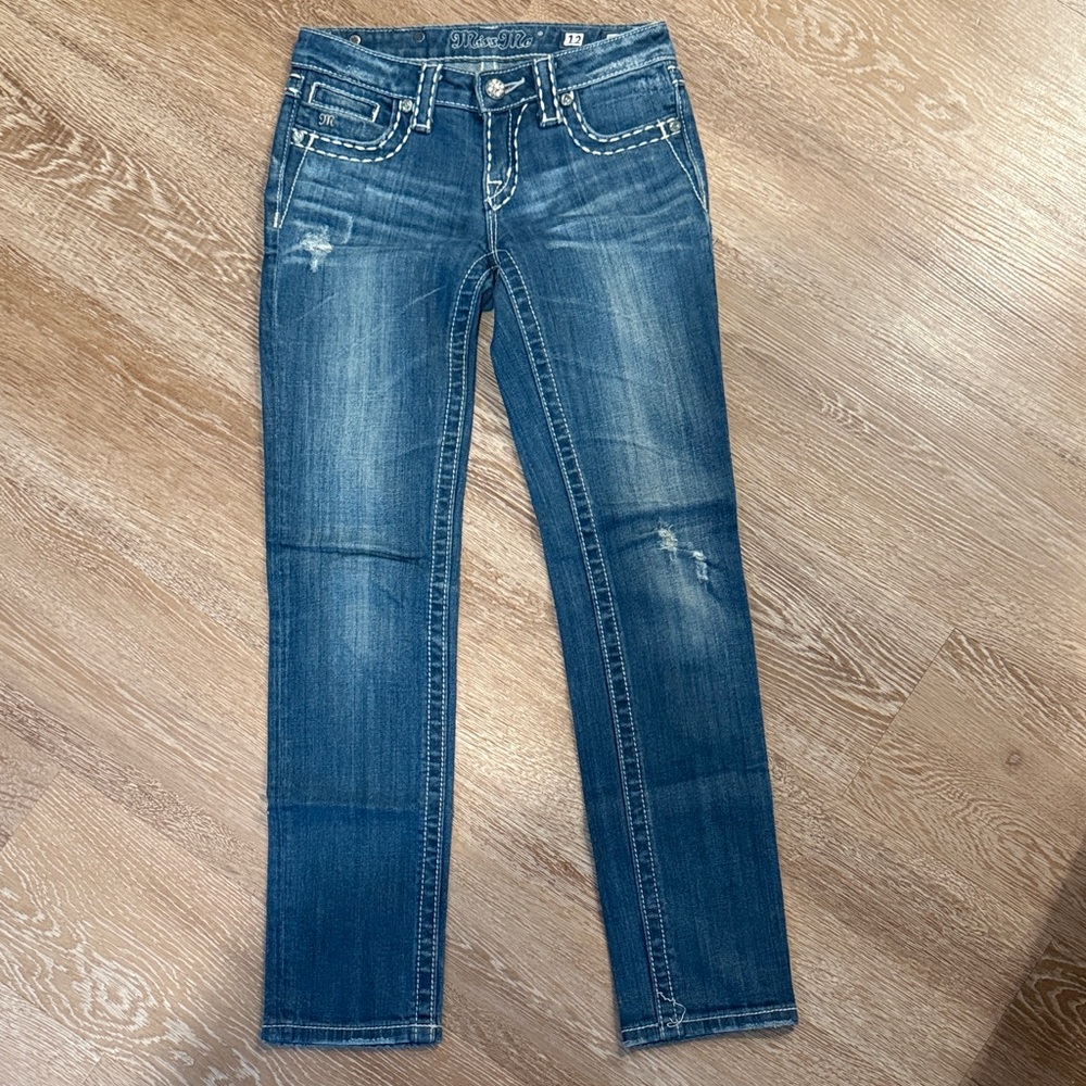 Miss Me Distressed Blue Skinny Jeans